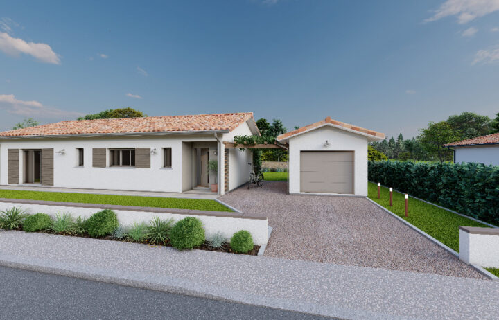 votre maison de 114m2 sur un terrain de 600m2 sur la commune de La Lande-de-Fronsac au prix de 310000&euro; avec Alpha Constructions